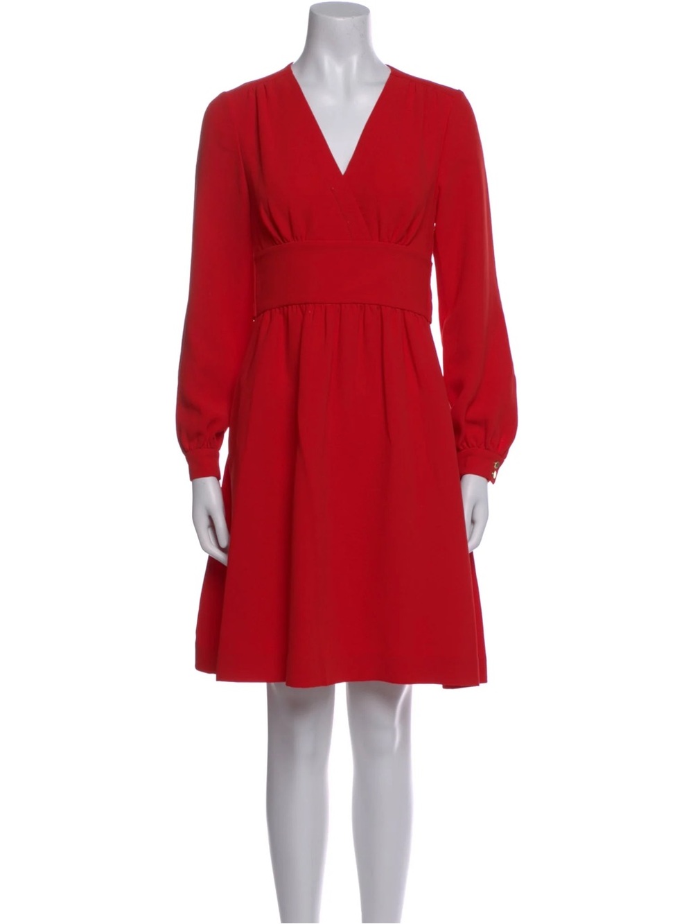 kate spade Red Long-Sleeve V-Neck Empire Waist Dress